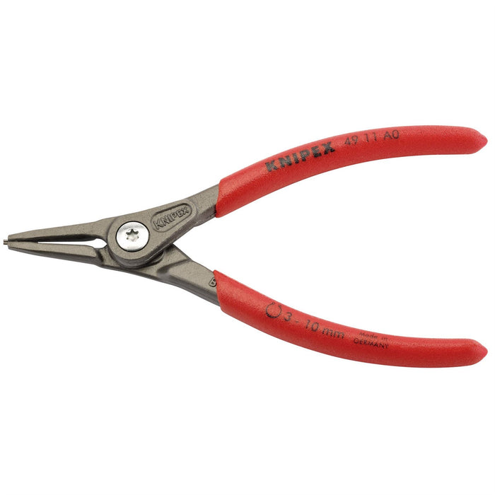 Draper Knipex 49 11 A0 140mm External Straight Tip Circlip Pliers, 3 - 10mm Capa Draper - Dynamic Drive