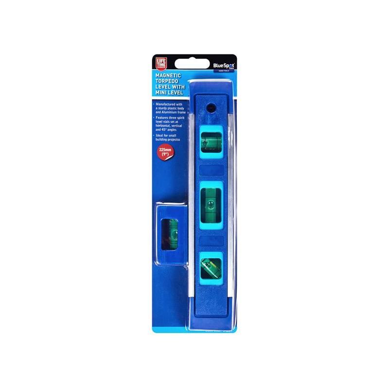 Bluespot Tools Magnetic Torpedo Level 22.5cm with Magnetic Mini Level BlueSpot Tools - Dynamic Drive