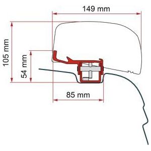 Fiamma F40 Van Adapter Vwt5/T6 - Deep Black - Rhd 98655Z153 Fiamma - Dynamic Drive