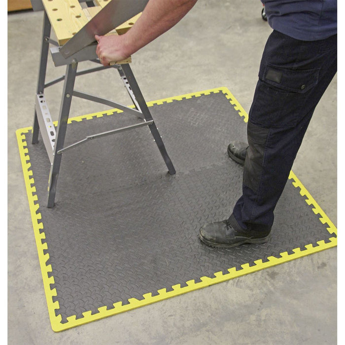 Sealey Interlocking EVA Foam Workshop Mat Set 1240 x 1825mm with Hi-Vis Edges Sealey - Dynamic Drive