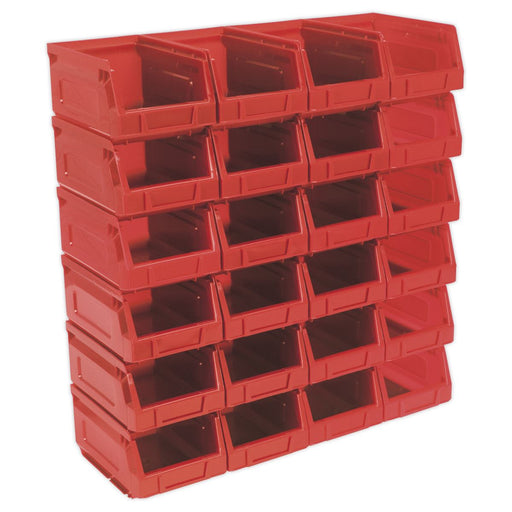 Sealey Plastic Storage Bin 105 x 165 x 85mm Red Pack of 24 TPS224R Sealey - Dynamic Drive