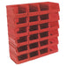 Sealey Plastic Storage Bin 105 x 165 x 85mm Red Pack of 24 TPS224R Sealey - Dynamic Drive