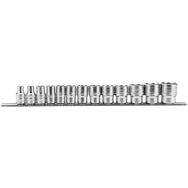 Draper Imperial Socket on a Metal Rail, 1/2" Sq. Dr. (13 Piece) 16498 Draper - Dynamic Drive