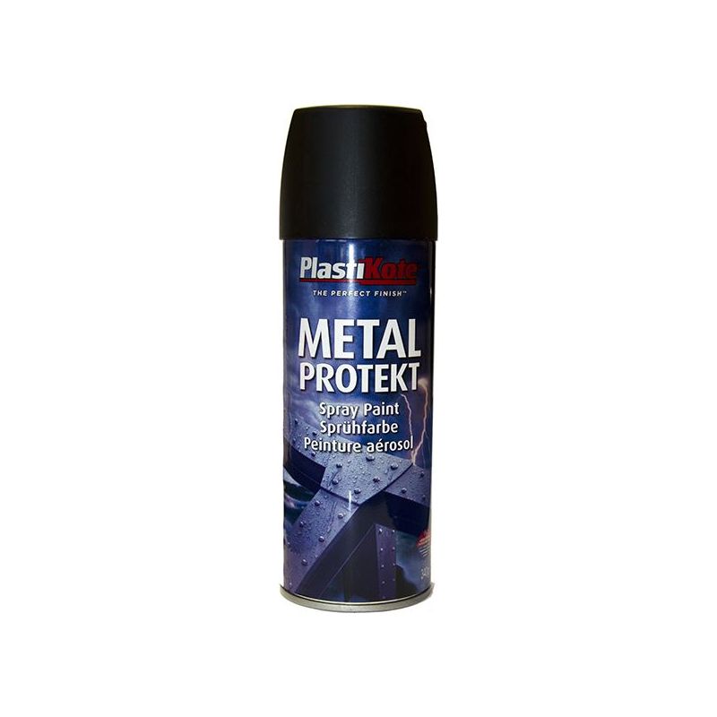 Plastikote Metal Protekt Spray Matt Black 400ml PlastiKote - Dynamic Drive