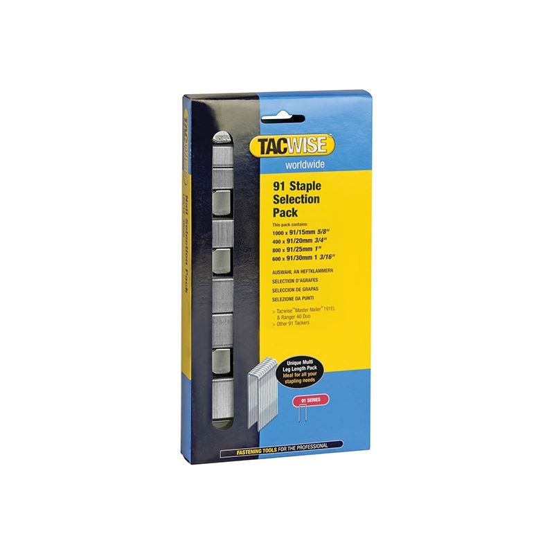 Tacwise 91 Narrow Crown Staples Selection - Electric Tackers (Pack 2800) Tacwise - Dynamic Drive