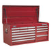 Sealey Topchest 14 Drawer with Ball-Bearing Slides Heavy-Duty Red AP41149 Sealey - Dynamic Drive