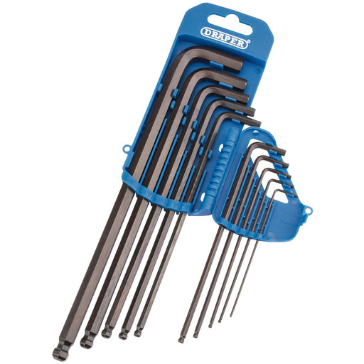 Draper Extra Long Imperial Hex. and Ball End Hex. Key Set (10 Piece) 33723 Draper - Dynamic Drive