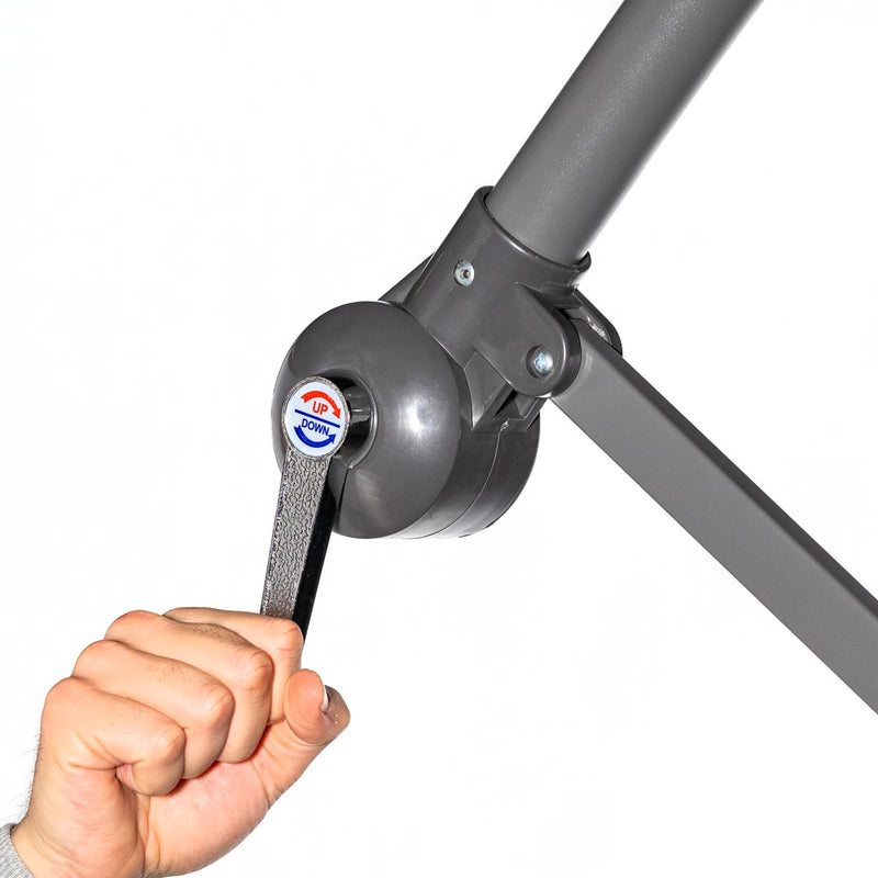 Dellonda Banana Parasol with Cover 3m - Cream DG265 Dellonda - Dynamic Drive