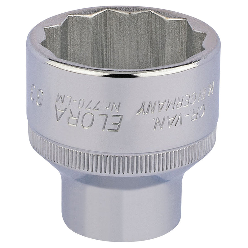 Draper Elora Bi-Hexagon Socket, 1/2" Sq. Dr., 33mm 24773 Draper - Dynamic Drive