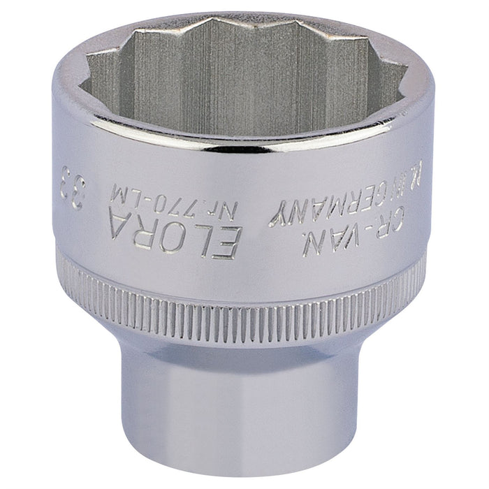 Draper Elora Bi-Hexagon Socket, 1/2" Sq. Dr., 33mm 24773 Draper - Dynamic Drive