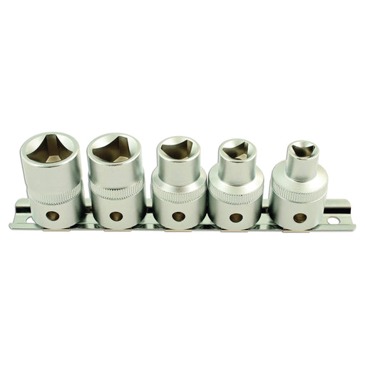 Laser Triangular Socket Set 1/2"D 5pc 5683 Laser - Dynamic Drive