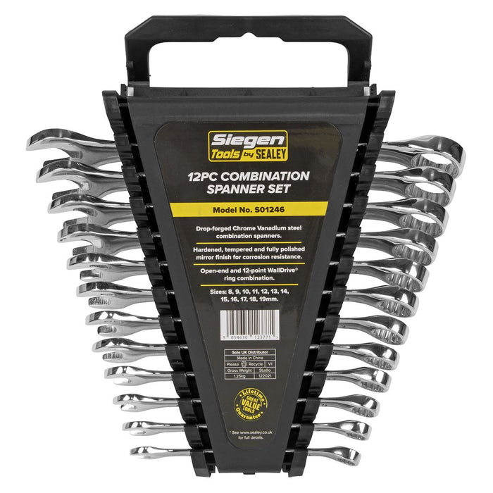 Sealey Combination Spanner Set 12pc Metric S01246 Sealey - Dynamic Drive