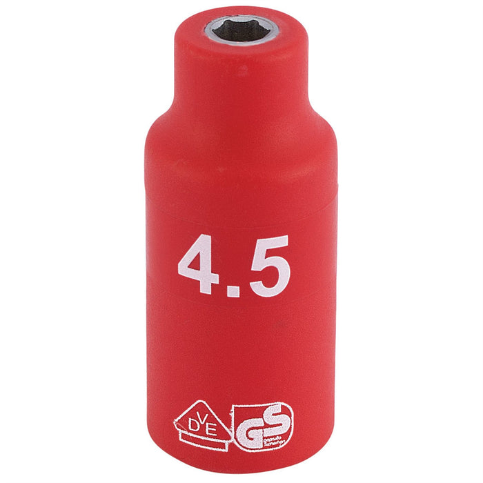 Draper Fully Insulated VDE Socket, 1/4" Sq. Dr., 4.5mm 31156 Draper - Dynamic Drive