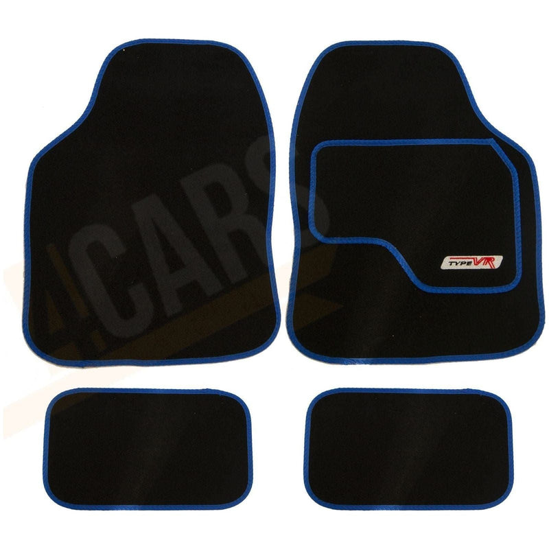 Saxon VR Blue Embroidered Edging Car Mat Set (Front & Rear) Universal Sakura  - Dynamic Drive
