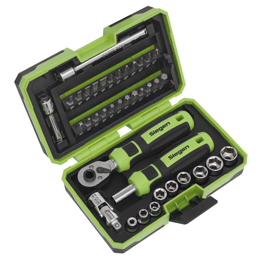 Siegen Siegen Socket & Bit Set 1/4"Sq Drive 38pc S01255 Siegen - Dynamic Drive