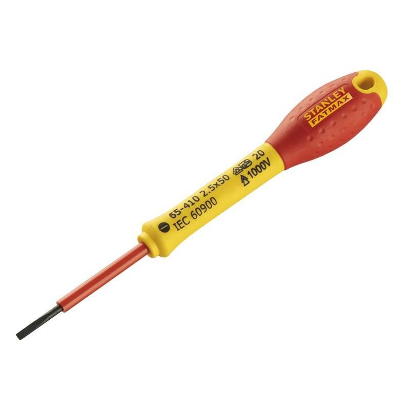 Stanley® Hand Tools FatMax® VDE Insulated Screwdriver Parallel Tip 2.5 x 50mm STANLEY® Hand Tools - Dynamic Drive