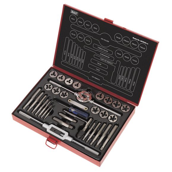 Sealey Tap & Die Set 33pc Split Dies Metric/UNF/BSP AK3033 Sealey  - Dynamic Drive