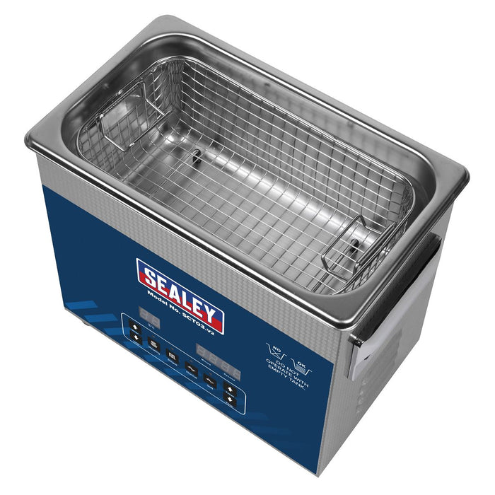 Sealey Ultrasonic Parts Cleaning Tank 3L SCT03 Sealey - Dynamic Drive