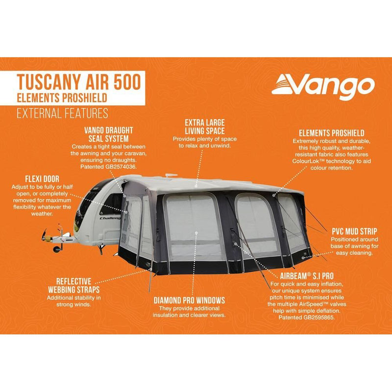Vango Tuscany Air 500 Elements ProShield Caravan Awning Vango - Dynamic Drive