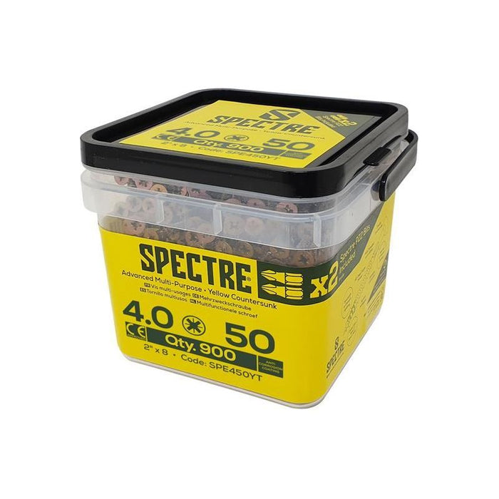 Forgefix Spectre™ PZ Compatible Wood Screw CSK ZYP 4.0 x 50mm Tub 900 ForgeFix - Dynamic Drive