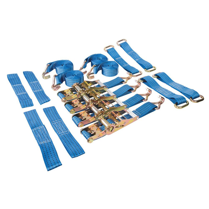 Silverline Car Transporter Alloy & Steel Wheels Tie-Down Set 16pce 911664 Silverline  - Dynamic Drive