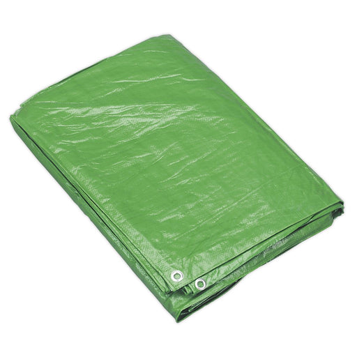 Sealey Tarpaulin 3.05 x 3.66m Green TARP1012G Sealey - Dynamic Drive
