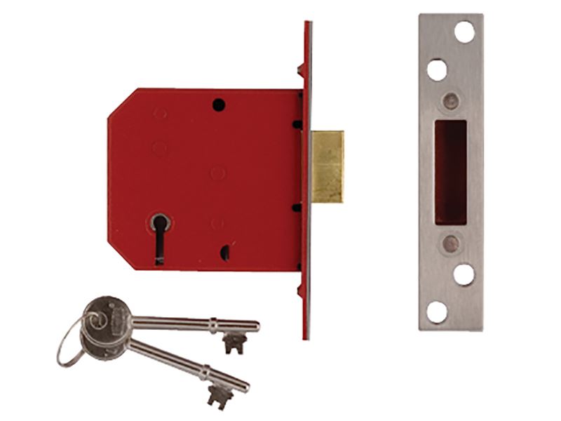 Union 2101 5 Lever Mortice Deadlock Satin Chrome Finish 77.5mm 3in Box UNION - Dynamic Drive