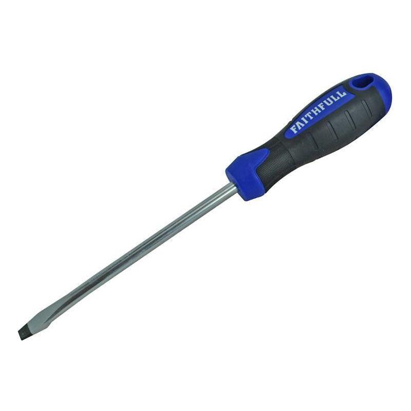 Faithfull Soft Grip Screwdriver Flared Slotted Tip 10.0 x 200mm Faithfull - Dynamic Drive