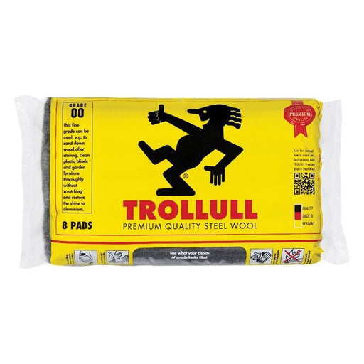 Trollull Extra Large Steel Wool Pads Grade 00 (Pack 8) Trollull - Dynamic Drive