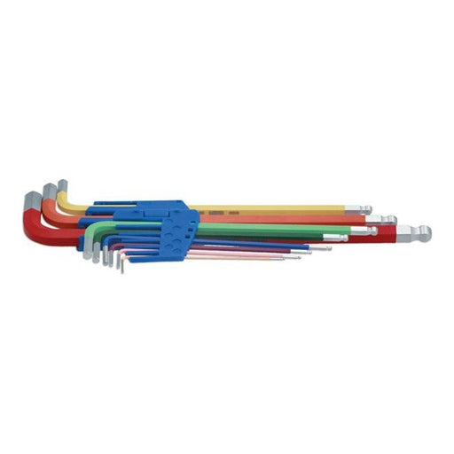 Laser Colour Coded Hex Key Set - Ball End 9pc 7869 Laser - Dynamic Drive