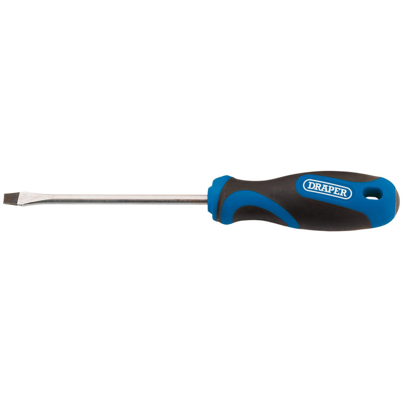 Draper Soft Grip Plain Slot Screwdriver, 5.0 x 100mm 48922 Draper - Dynamic Drive