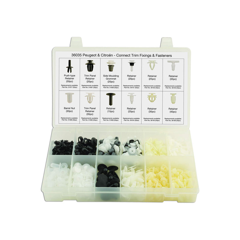 Connect for Peugeot/Citroen Assorted Trim Clips 345pc 36035 Tool Connection - Dynamic Drive
