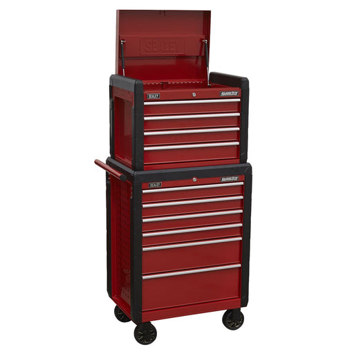 Sealey Topchest 4 Drawer & Rollcab 6 Drawer Combination AP3410STACK Sealey - Dynamic Drive