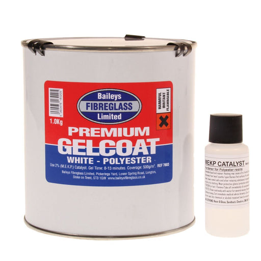 Baileys Fibreglass Gelcoat Brilliant White 1kg for High Quality Fibreglass Work Baileys - Dynamic Drive