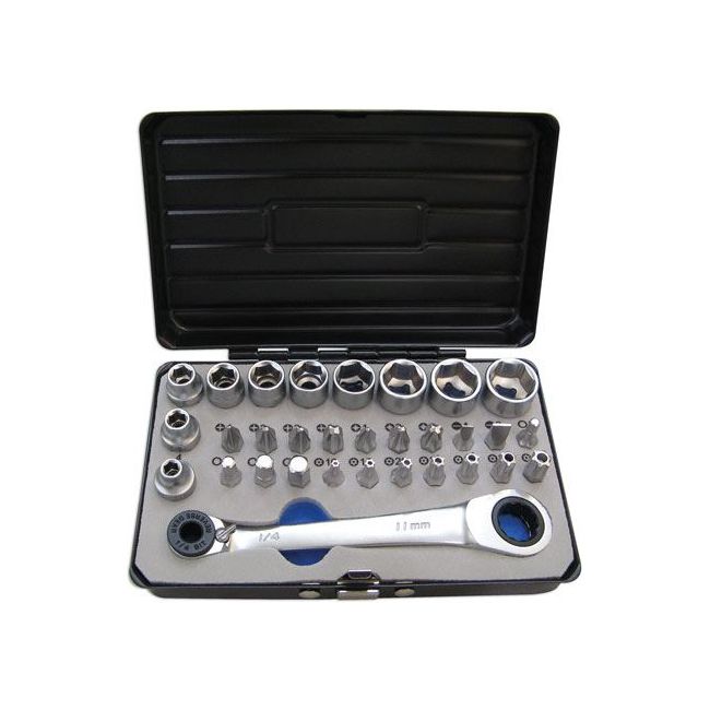 Laser Socket and Bit Set 1/4"D 31pc 6717 Laser - Dynamic Drive