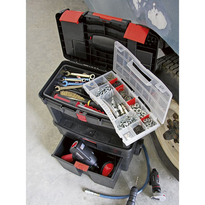 Sealey Mobile Toolbox with Tote Tray & Removable Assortment Box AP850 Sealey - Dynamic Drive
