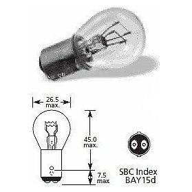 Lucas LLB380 380 Bay15d SBC 12v 21/5W Brake Stop Tail Light bulbs x 10 Lucas  - Dynamic Drive