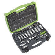 Sealey Socket Set 34pc 3/8"Sq Drive 6pt WallDrive Metric AK7960 Sealey - Dynamic Drive