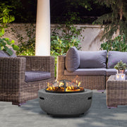 Dellonda Round MgO Fire Pit with BBQ Grill Ø60cm Safety Mesh Screen - Dark Grey Dellonda - Dynamic Drive