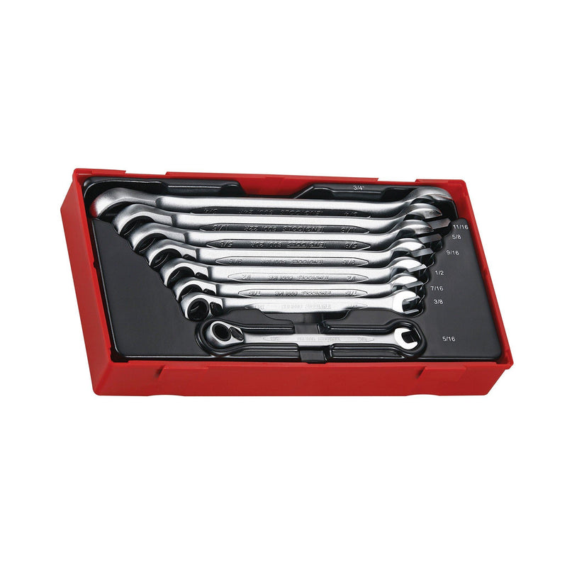Teng Tools Ratcheting Combination Spanner Set R AF TT1 8 Pieces Teng Tools - Dynamic Drive