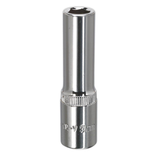 Sealey WallDrive Socket 9mm Deep 3/8"Sq Drive Fully Polished SP3809D Sealey - Dynamic Drive