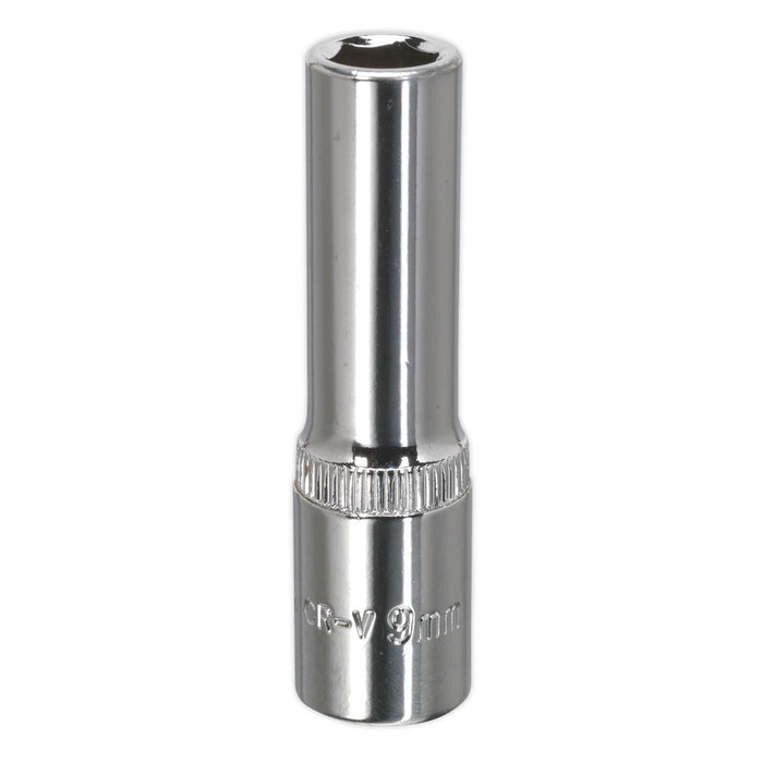 Sealey WallDrive Socket 9mm Deep 3/8"Sq Drive Fully Polished SP3809D Sealey - Dynamic Drive