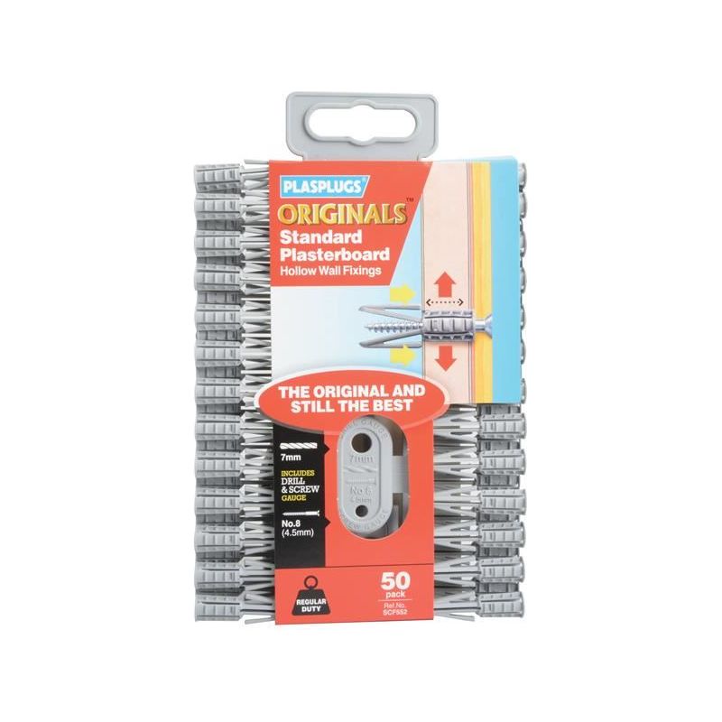 Plasplugs SCF 552 ORIGINALS™ Plasterboard Fixings (50) Plasplugs - Dynamic Drive