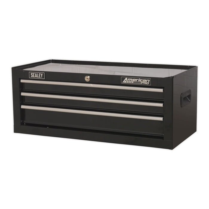 Sealey Mid-Box 3 Drawer with Ball-Bearing Slides Black AP223B Sealey - Dynamic Drive