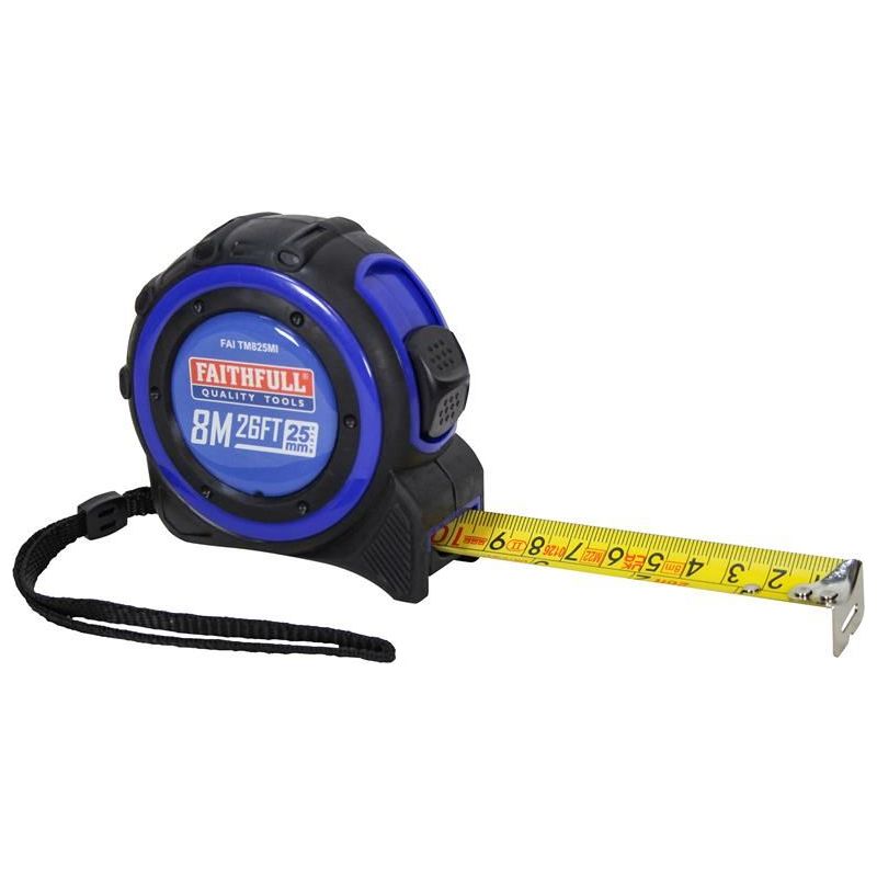 Faithfull Trade Tape Measure 8m/26ft (Width 25mm) Faithfull - Dynamic Drive