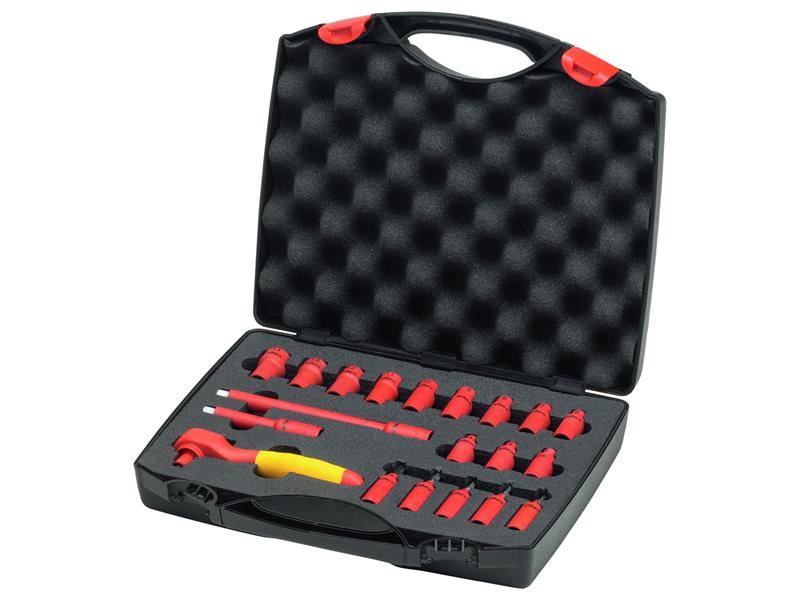 Wiha Insulated 1/4in Ratchet Wrench Set, 21 Piece (inc. Case) Wiha - Dynamic Drive