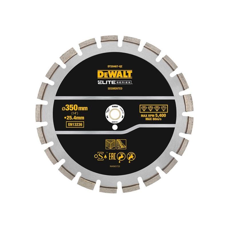 Dewalt Power Tools ELITE SERIES™ Asphalt Diamond Segmented Wheel 350 x 25.4mm DeWALT Power Tools - Dynamic Drive