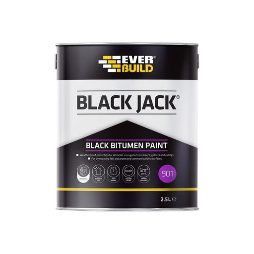Everbuild Sika Black Jack® 901 Black Bitumen Paint 2.5 litre Everbuild Sika - Dynamic Drive