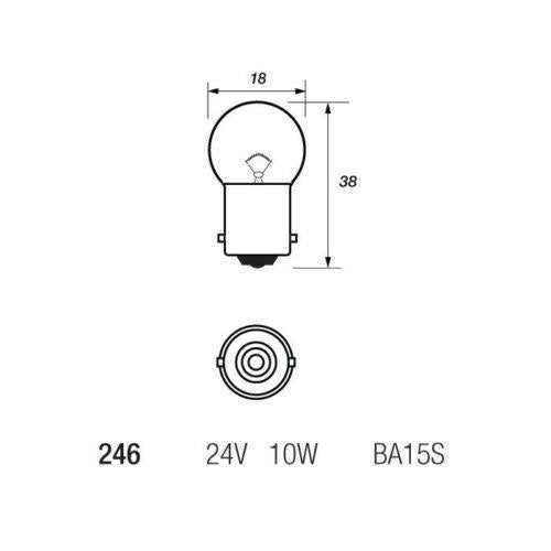 10X 24V R5w Ba15s 5W 246 Sphere Lamp Incandescent Light Bulb Signal Lorry Eurolec  - Dynamic Drive
