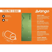 Vango Trek Pro 3 Quad Self inflating Sleep Mat Artichoke Vango - Dynamic Drive